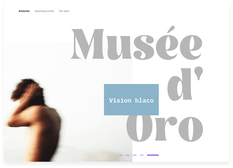 Musée d' Oro page website landing page